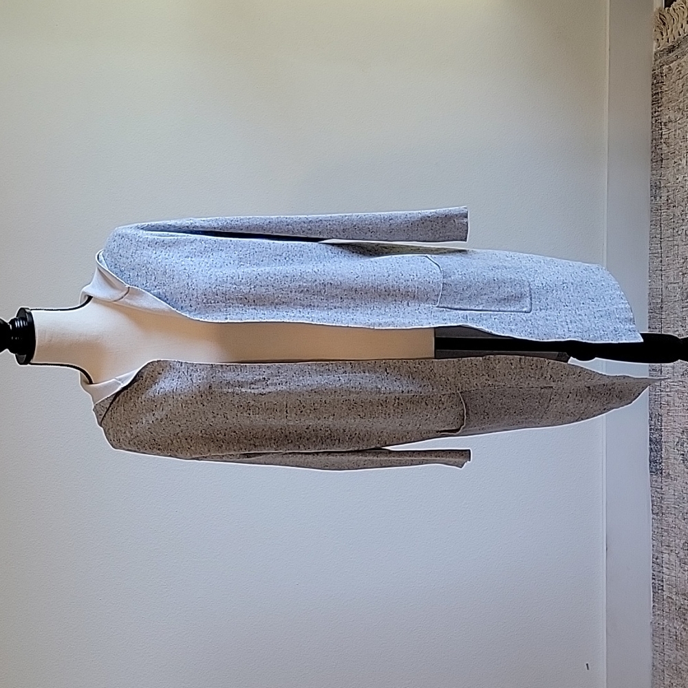40. Esprit Long Gray Knit Hooded Cardigan Jacket